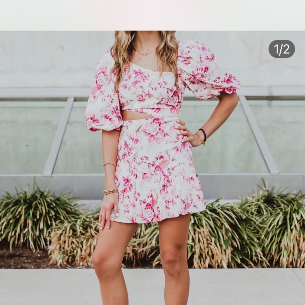 Floral Pink Mini Dress